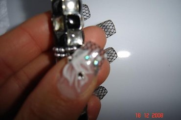 #paznokcie #NailArt #siatka #akrylowe #kwiaty