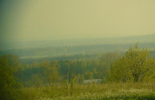 Prawdopodobnie Wzgórza Przedborsko-Małagoskie lub Pasmo Oblęgorskie - G.Świętokrzyskie widziane z południowego stoku Góry Sławno
