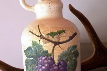 butelka - winogronowe klimaty #dekupage #dekupaż #ButelkaNaWino