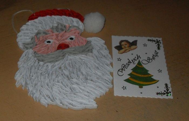 Piękny Mikołaj i karteczka od Eluni -onki ,,bardzo dziękuję