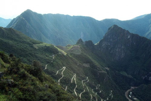 Inca Trail - w oddali Machu Pichu