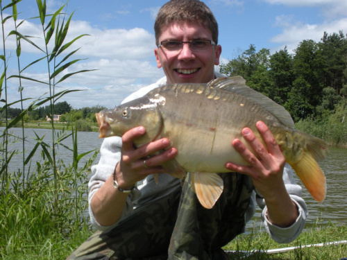 Karp 3,5 kg, rostarzewo - 17.06.09.
(kukurydza, splawik. cisnienie 1022, wiatr zachodni, 10-20 C, ostatnia kwadra,)