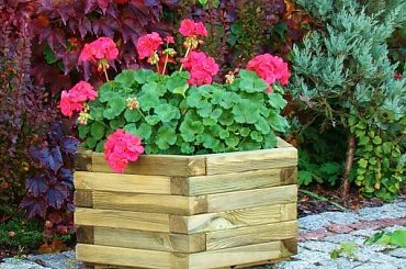 #donica #doniczka #drewniana #sześciokątna #kwietnik #zpd #marczak