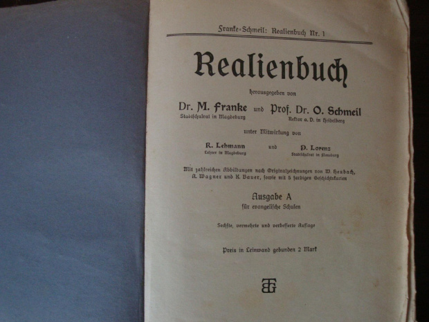 a. "Realienbuch" Dr.M. Franke , Prof.Dr.O. Schmeil, Berlin 1912r.