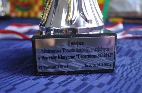 Mistrzostwa Torunia Szkół Gimnazjalnych w Warcaby Klasyczne - Copernicus SG 2012 - ZS nr 9 Toruń, dn. 20.11.2012r.