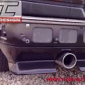 mercedes w-201 190 - wykonana dokładka, spojler tylnego zderzaka w lakierze podkładowym, podkład - przed lakierowaniem. Dokładka wykonana od podstaw.Koncówka wydechu REMUS #auto #autodesign #benz #bil #blenda #car #daszek #dokładka #lotka #show