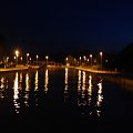 Port na Łupawie nocą #Rowy #port #Łupawa #noc #rzeka