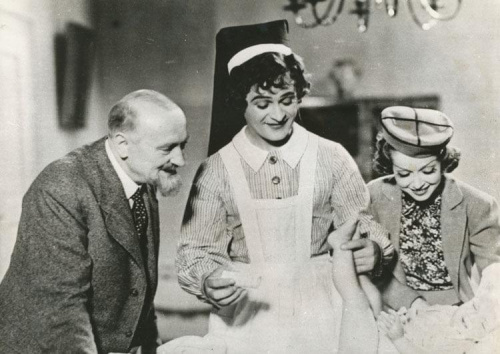 Aktorzy Józef Orwid, Adolf Dymsza i Renata Radojewska, zdjęcie z filmu " Niedorajda "_1937 r.