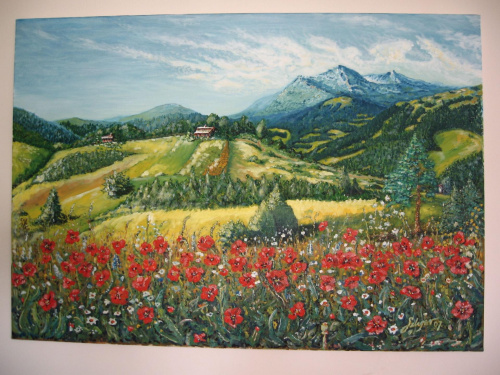 Góry z makami
( Obraz olejny- płótno 70x100 cm
2007r. )
(cena 300 zł + wysyłka)