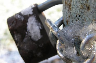 #kłódka #mróz #łańcuch