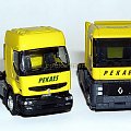 Ciężarówki marki Renault (Premium, Magnum) w malowaniu firmy PEKAES w skali 1:87 (H0). rocketman