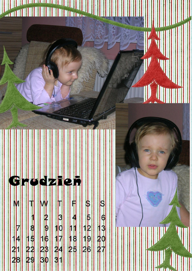 Kalendarz 2009 - Grudzień #DigitalScrapbooking #kalendarz