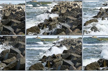 Górki Zachodnie-to tylko jedna fala rozbija się o skały na Westerplatte #collage #InaczejNadMorzem #fale #skały #Westerplatte #żywioł