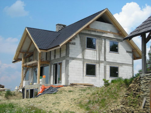 widok na taras i przyszły ogród zimowy