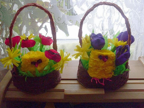 Koszyczki Wielkanocne z bibuły #rękodzieło